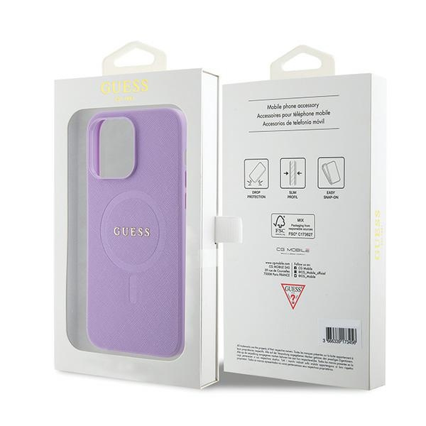 Guess GUHMP15LPSAHMCU Apple iPhone 15 Pro hardcase Saffiano MagSafe purple