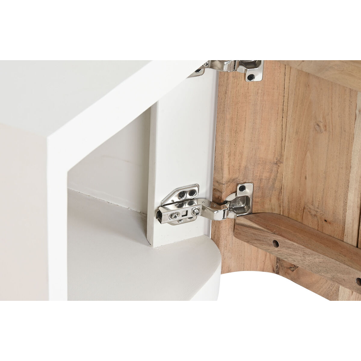 Nightstand Home ESPRIT White Natural 40 x 35 x 50 cm