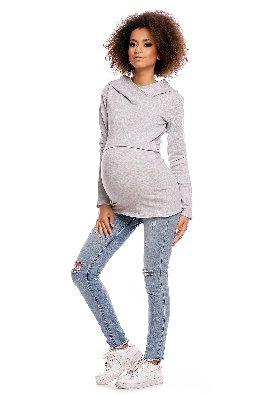  Maternity sweatshirt model 84459 PeeKaBoo  grey