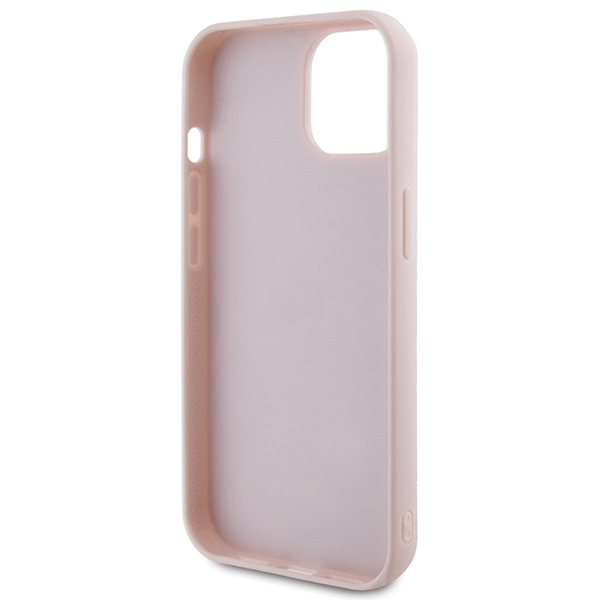 Guess GUHCP15SPSQSQSP Apple iPhone 15 hardcase Quilted Metal Logo pink