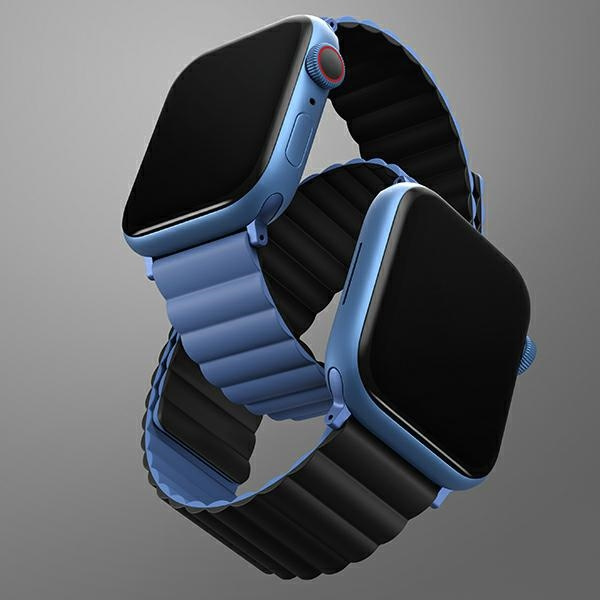 UNIQ Revix strap Apple Watch 4/5/6/7/SE/8/9/10 40/41/42mm Reversible Magnetic black-blue