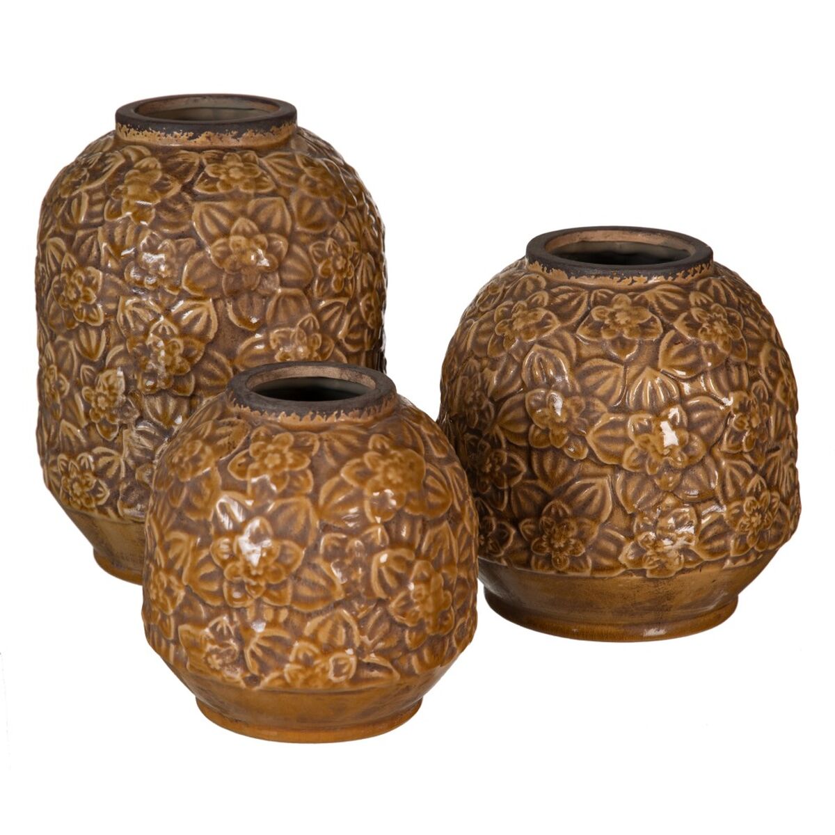 Vase Ceramic Brown 20 x 20 x 20 cm