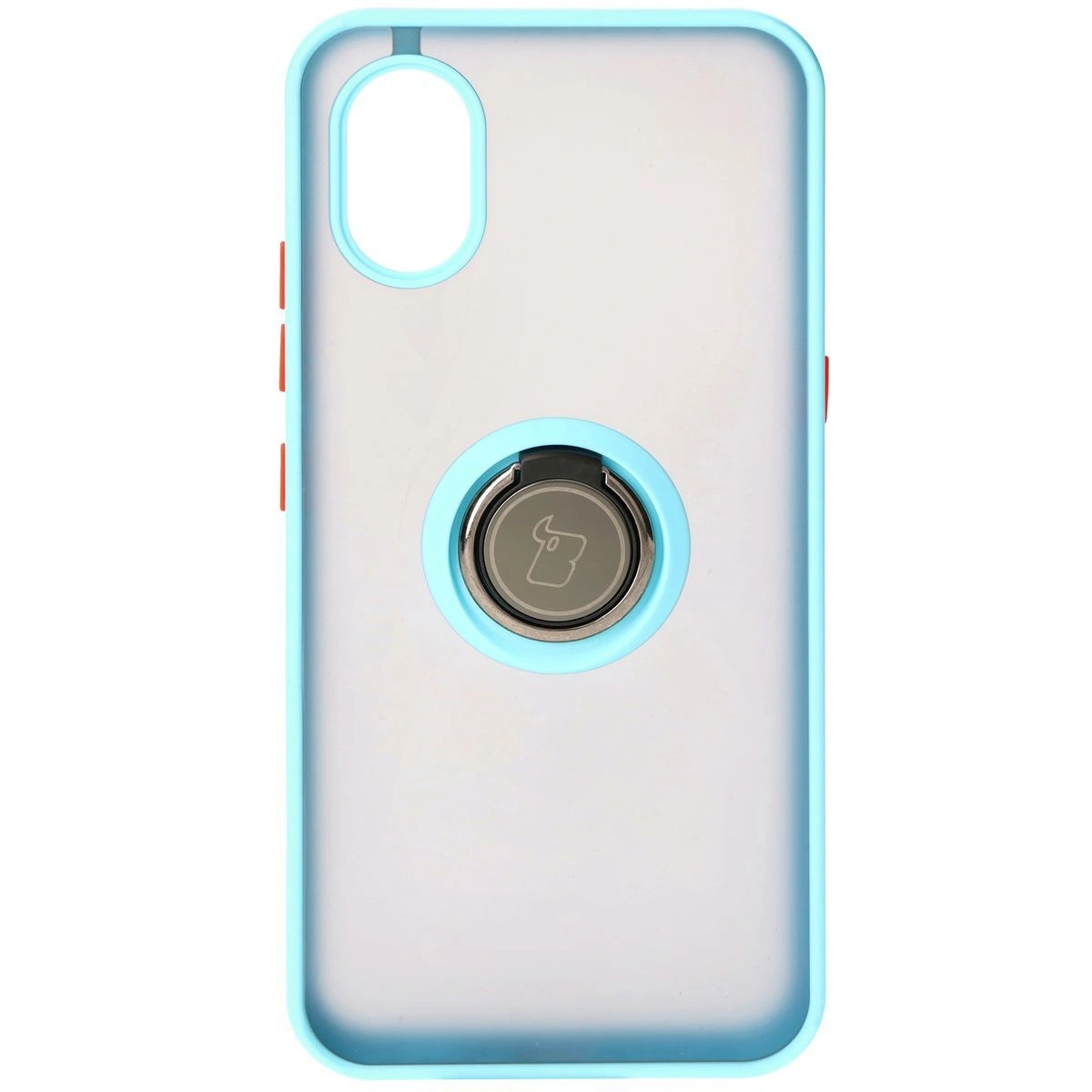 Bizon Case Hybrid Ring Samsung Galaxy Xcover7 smoky with a light blue frame