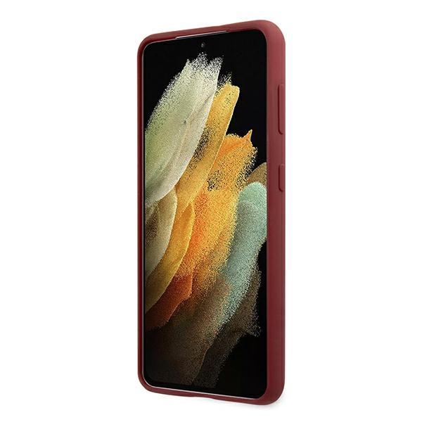 BMW BMHCS21MSLBLRE Samsung Galaxy S21+ Plus red hardcase Silicone Signature Logo