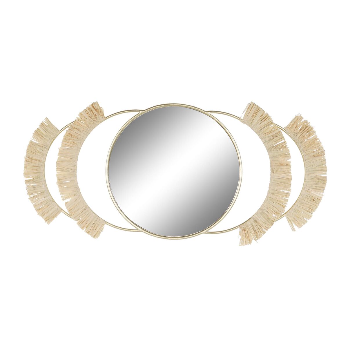Wandspiegel DKD Home Decor natürlich Gold Metall Randbereich Boho (89 x 2 x 40 cm)