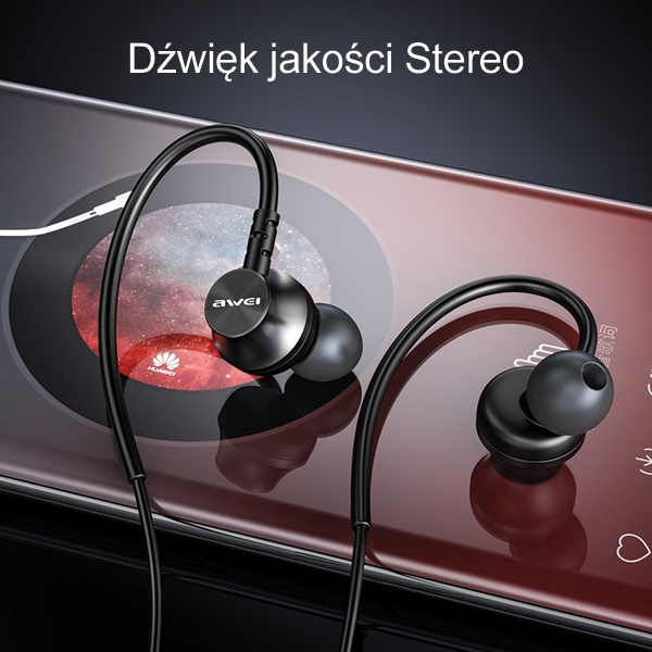 AWEI L3 in-ear headphones 3.5mm jack black