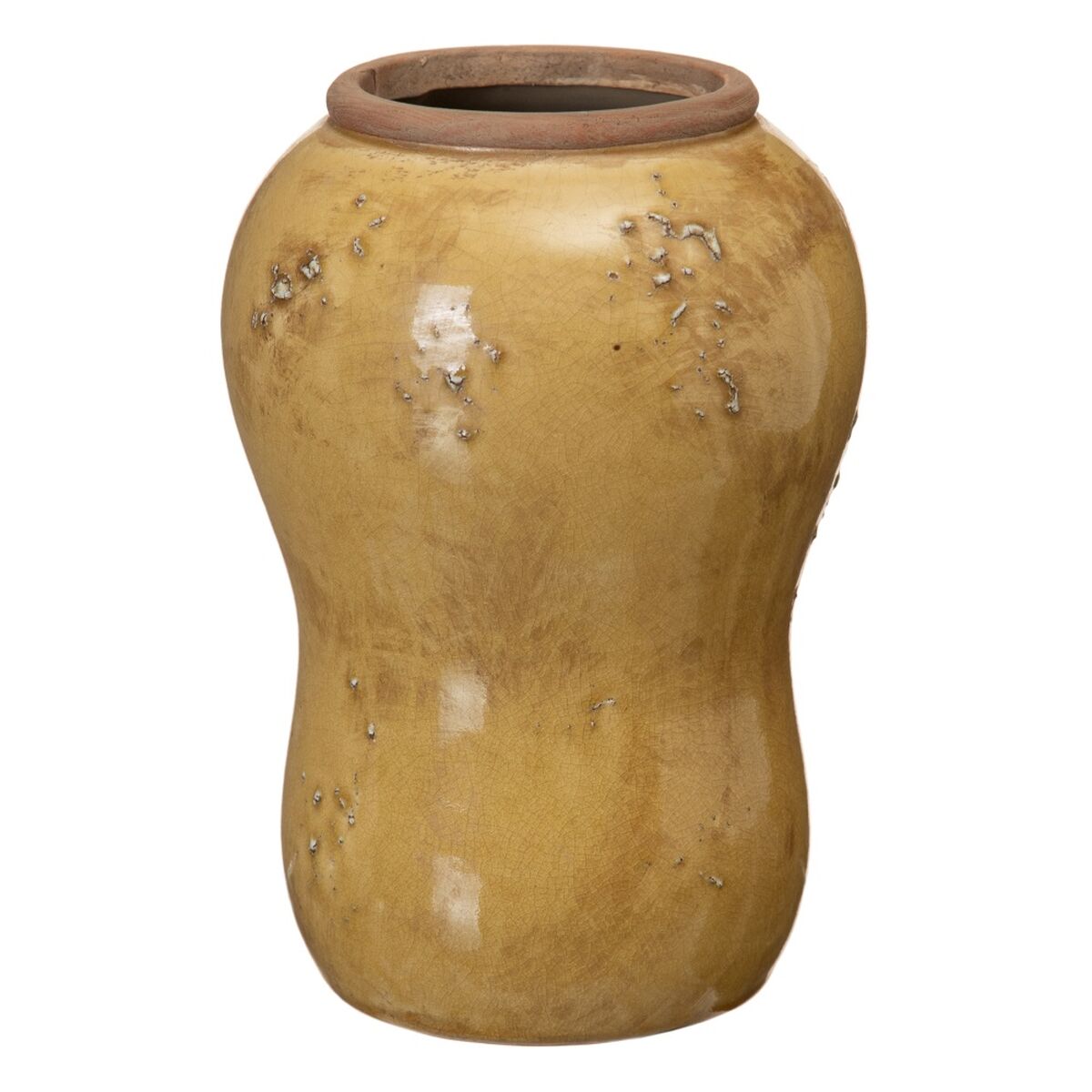 Vase 14,5 x 14,5 x 21,5 cm Ceramic Mustard