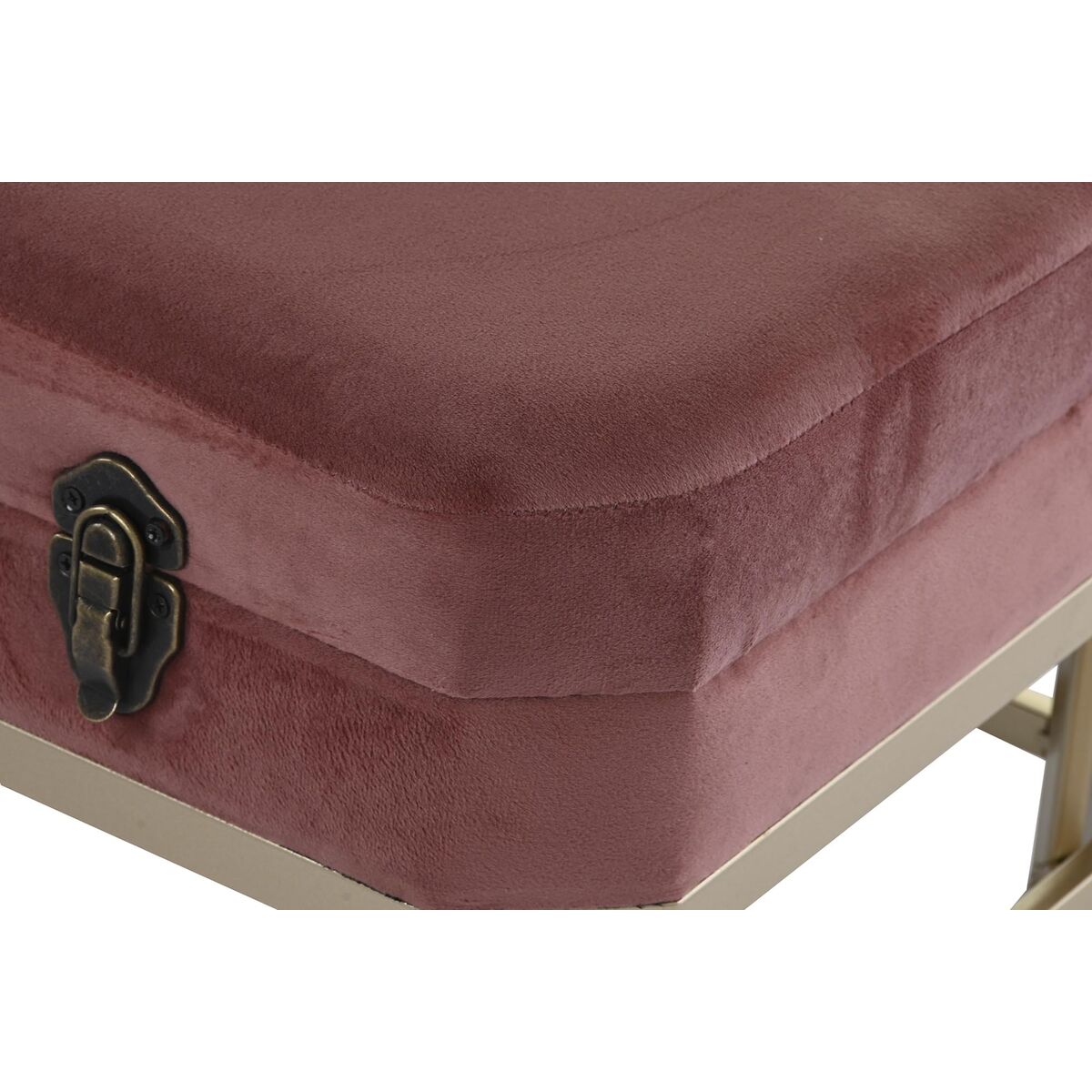 Hocker DKD Home Decor   Rosa Gold Metall (80 x 40 x 47 cm)