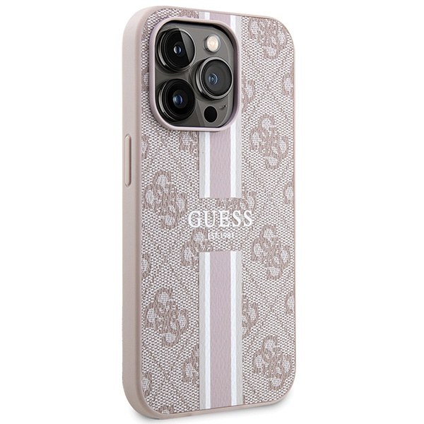 Guess GUHMP15XP4RPSP Apple iPhone 15 Pro Max hardcase 4G Printed Stripes MagSafe pink