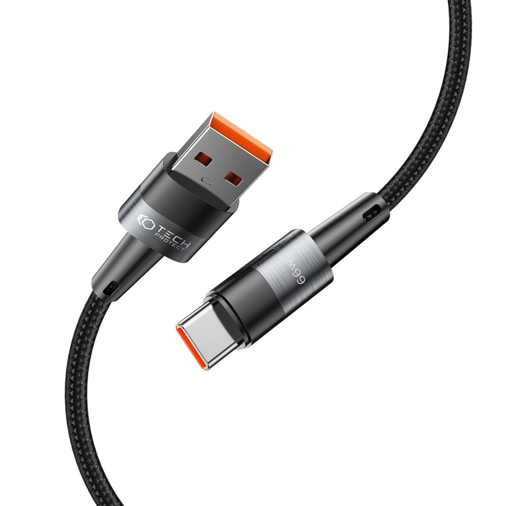 Tech-protect Ultraboost USB-A/USB-C Cable 66W 6A 200cm Grey