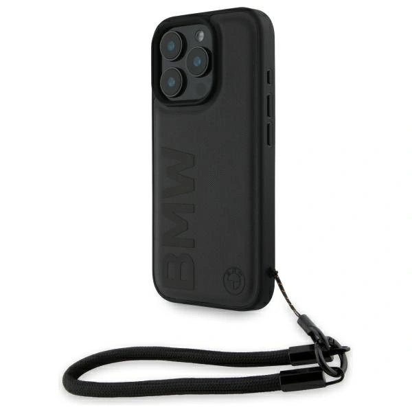 BMW BMHCP16X23RMRLK Apple iPhone 16 Pro Max hardcase Signature Leather Wordmark Cord black