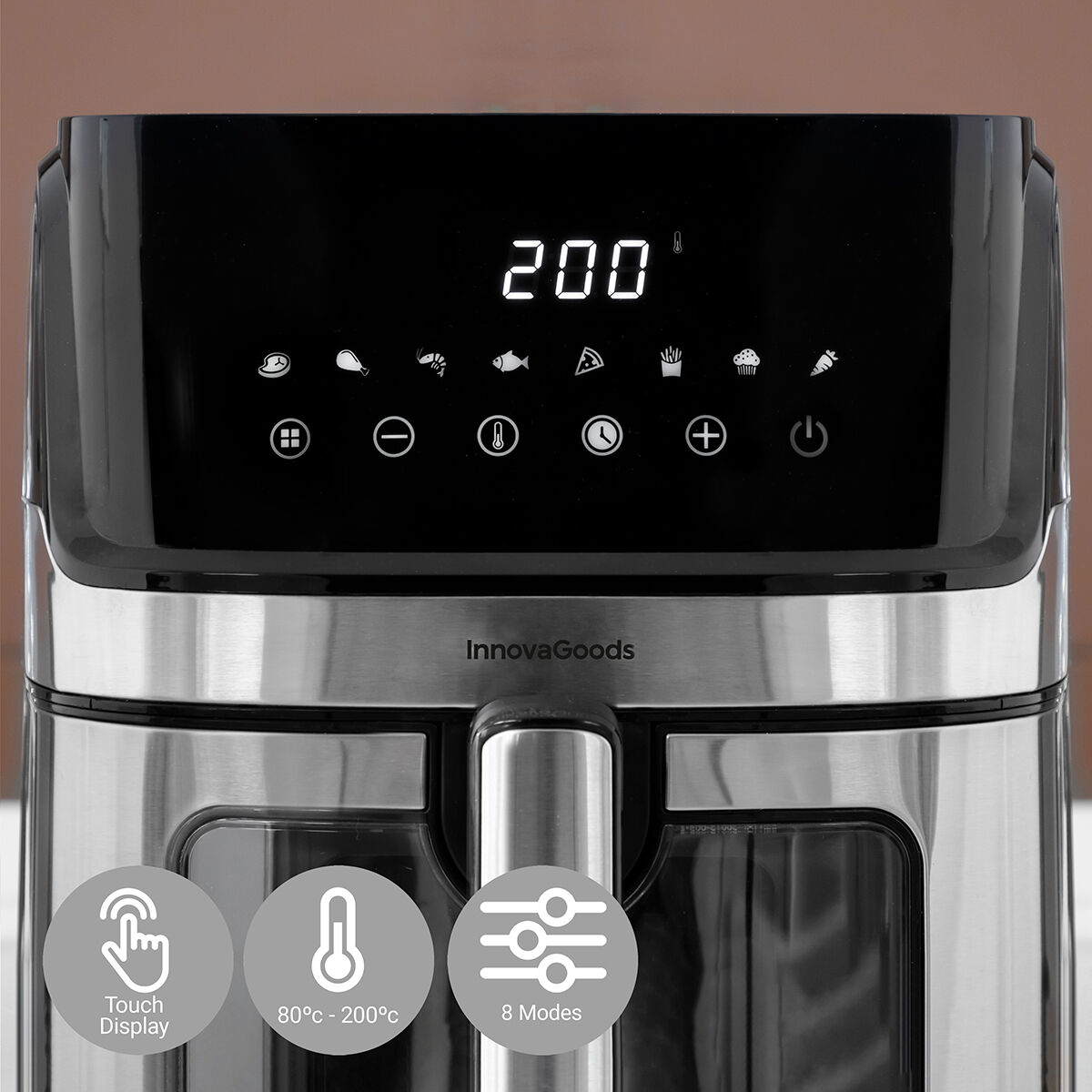 No-Oil Fryer InnovaGoods Fryinn View 6500 Black Stainless steel 1700 W 6,5 L No-Oil Fryer InnovaGoods Fryinn View 6500 Black Stainless steel 1700 W 6,5 L