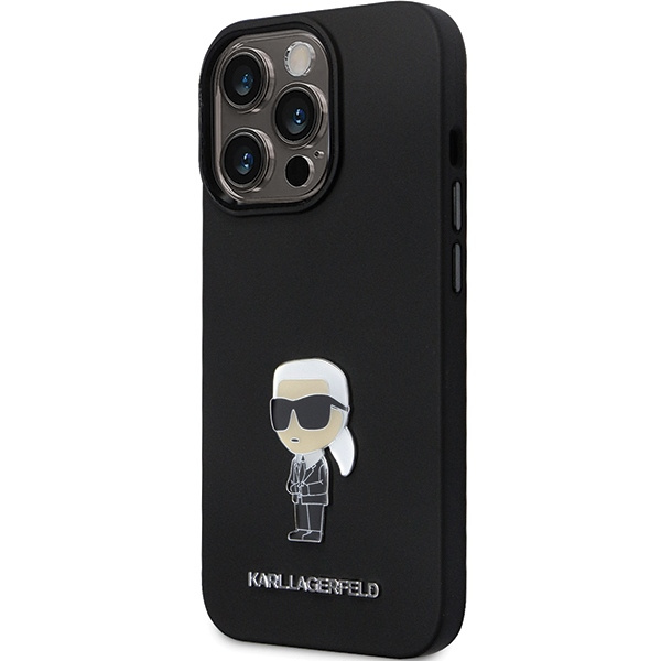 Karl Lagerfeld KLHCP13LSMHKNPK iPhone 13/13 Pro Silicone Ikonik Metal Pin black