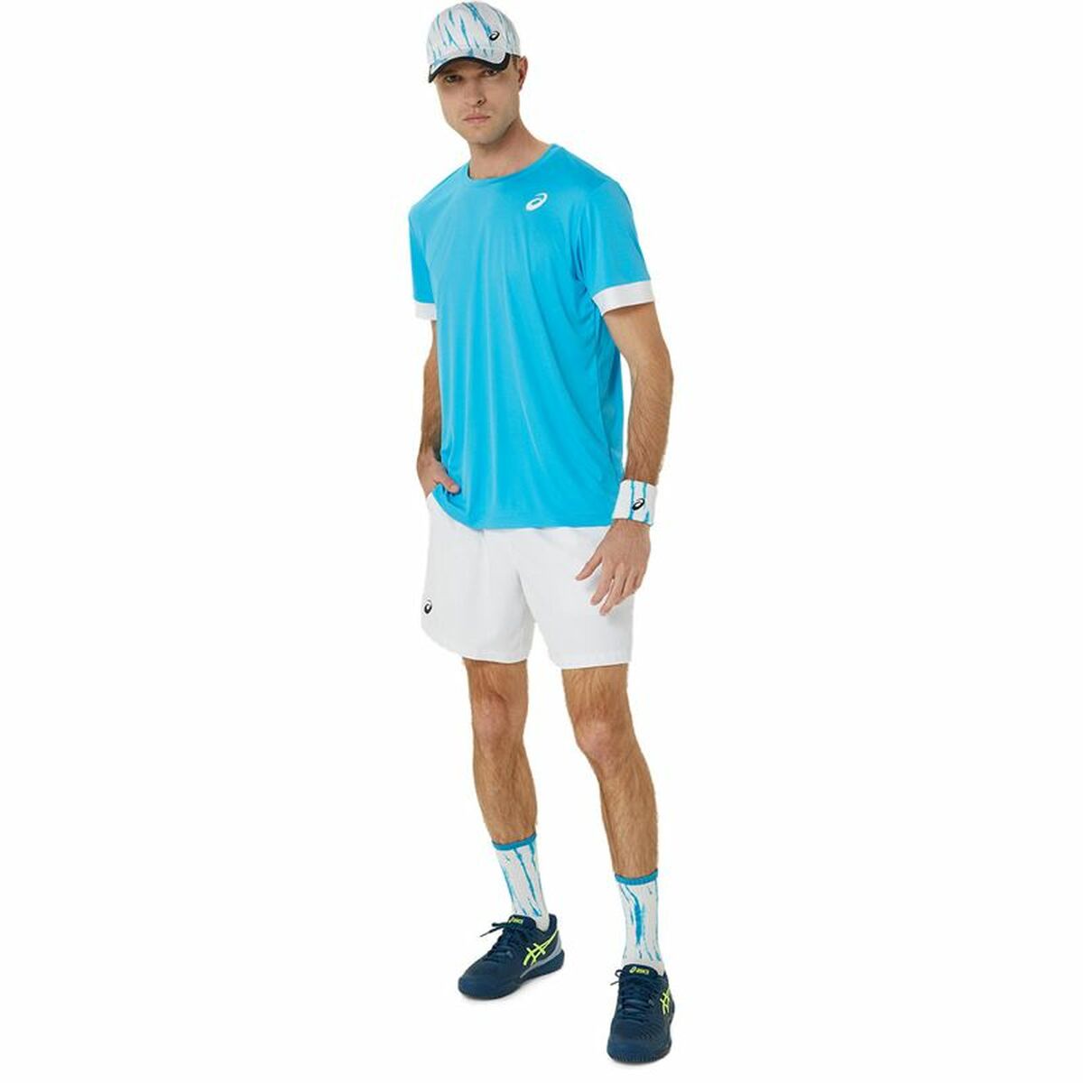 Short-sleeve Sports T-shirt Asics Court Ss Top Sky blue Tennis