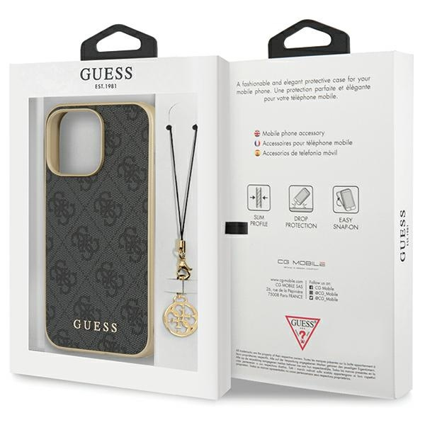 Guess GUHCP14LGF4GGR Apple iPhone 14 Pro gray hardcase 4G Charms Collection