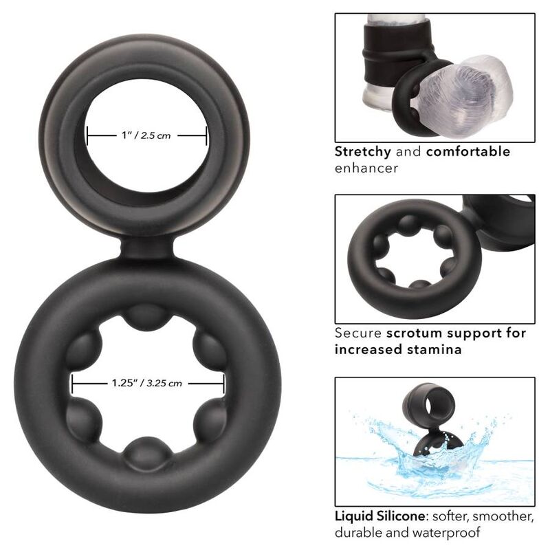 CALIFORNIA EXOTICS ALPHA DUAL MAGNUM RING BLACK