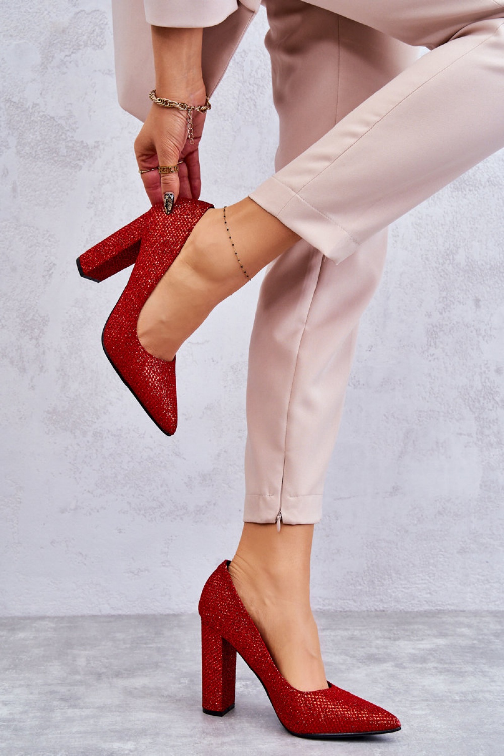  Block heel pumps model 175264 Step in style  red