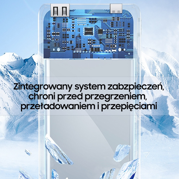 AWEI P169K Powerbank 20000mAh 22.5W black Display + PD/Lightning Cable