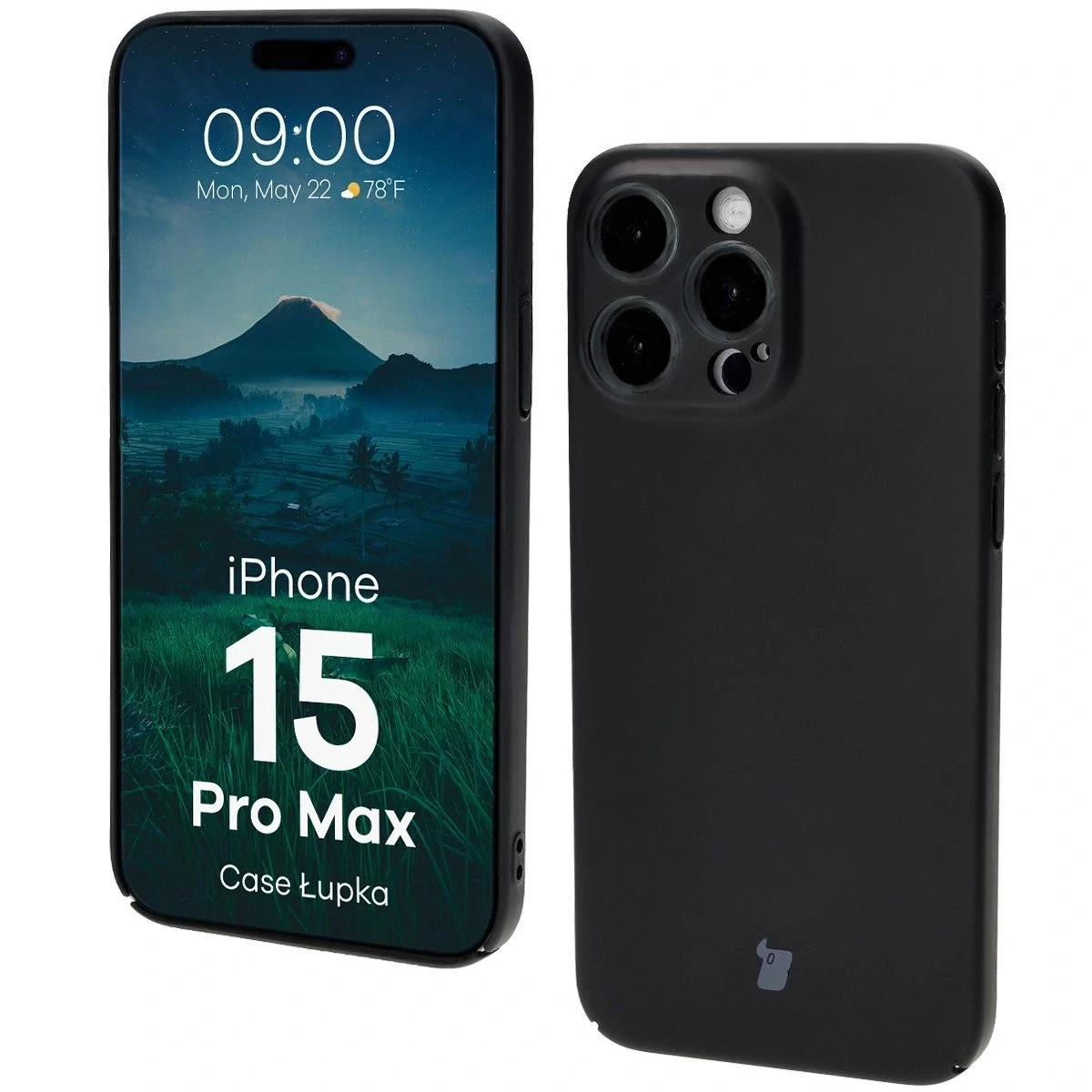 Etui Bizon Case Łupka do Apple iPhone 15 Pro Max czarne