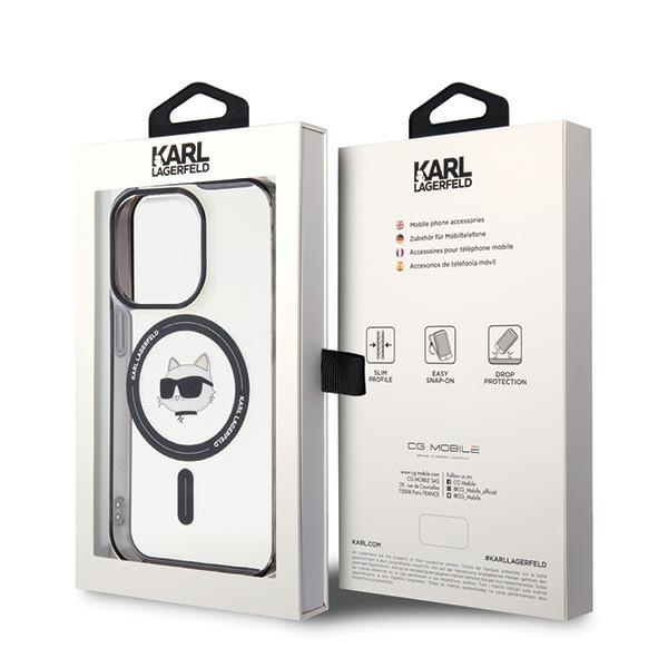 Karl Lagerfeld KLHMP15LHCHNOTK Apple iPhone 15 Pro hardcase IML Choupette`s Head MagSafe transparent