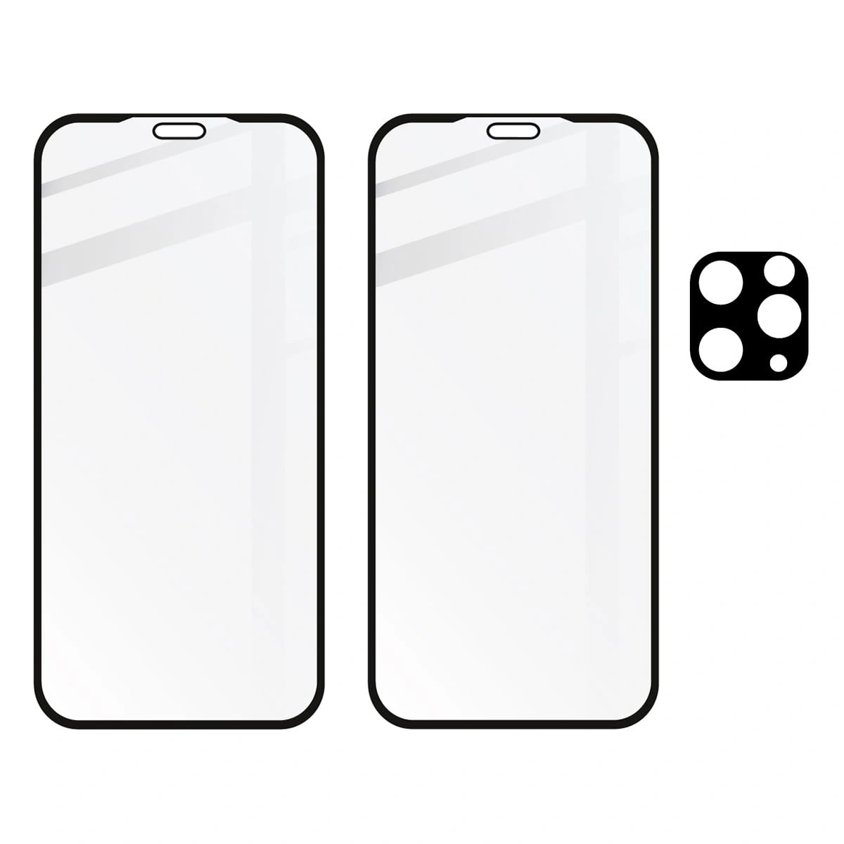 Bizon Glass Edge CF tempered glass - [2 PACK] + lens protection Apple iPhone 11 Pro Max black