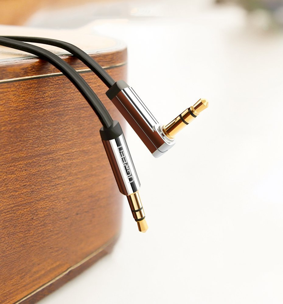 UGREEN AV119 flat angle audio cable AUX mini jack 3.5 mm 0.5 m black