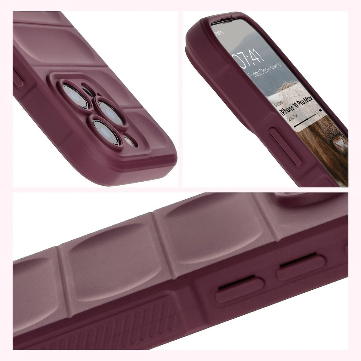 Bizon Case Tur Apple iPhone 16 Pro Max dark purple