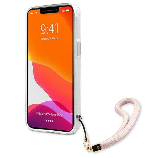 Guess GUHCP13XKMABPI Apple iPhone 13 Pro Max pink hardcase Marble Strap Collection