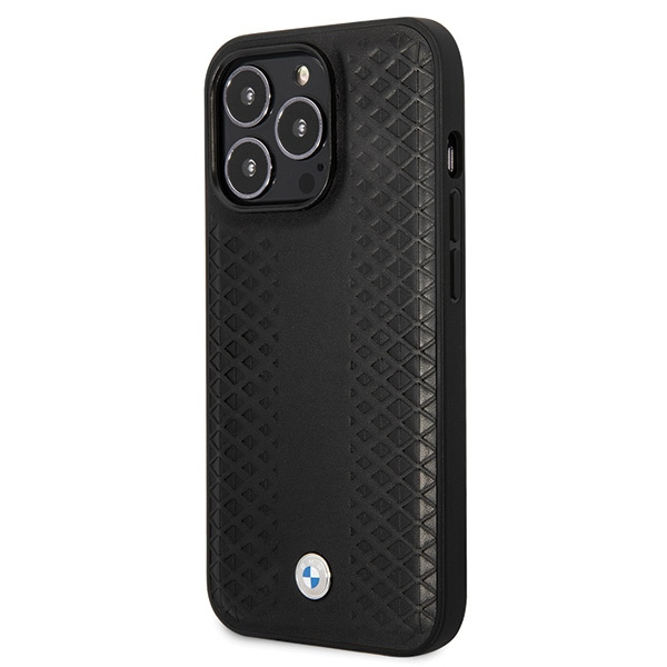 BMW BMHCP14L22RFGK Apple iPhone 14 Pro Leather Diamond Pattern black