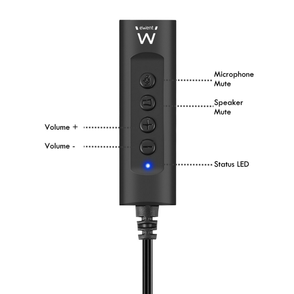 Audio Jack Adapter Ewent EW3569 Built-in microphone 50 cm