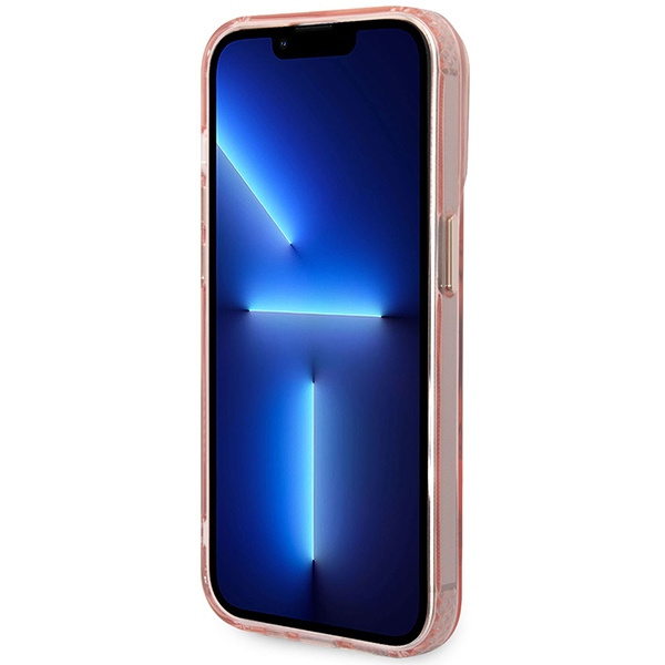 Guess GUHMP14XHTCMP Apple iPhone 14 Pro Max pink hard case Gold Outline Translucent MagSafe