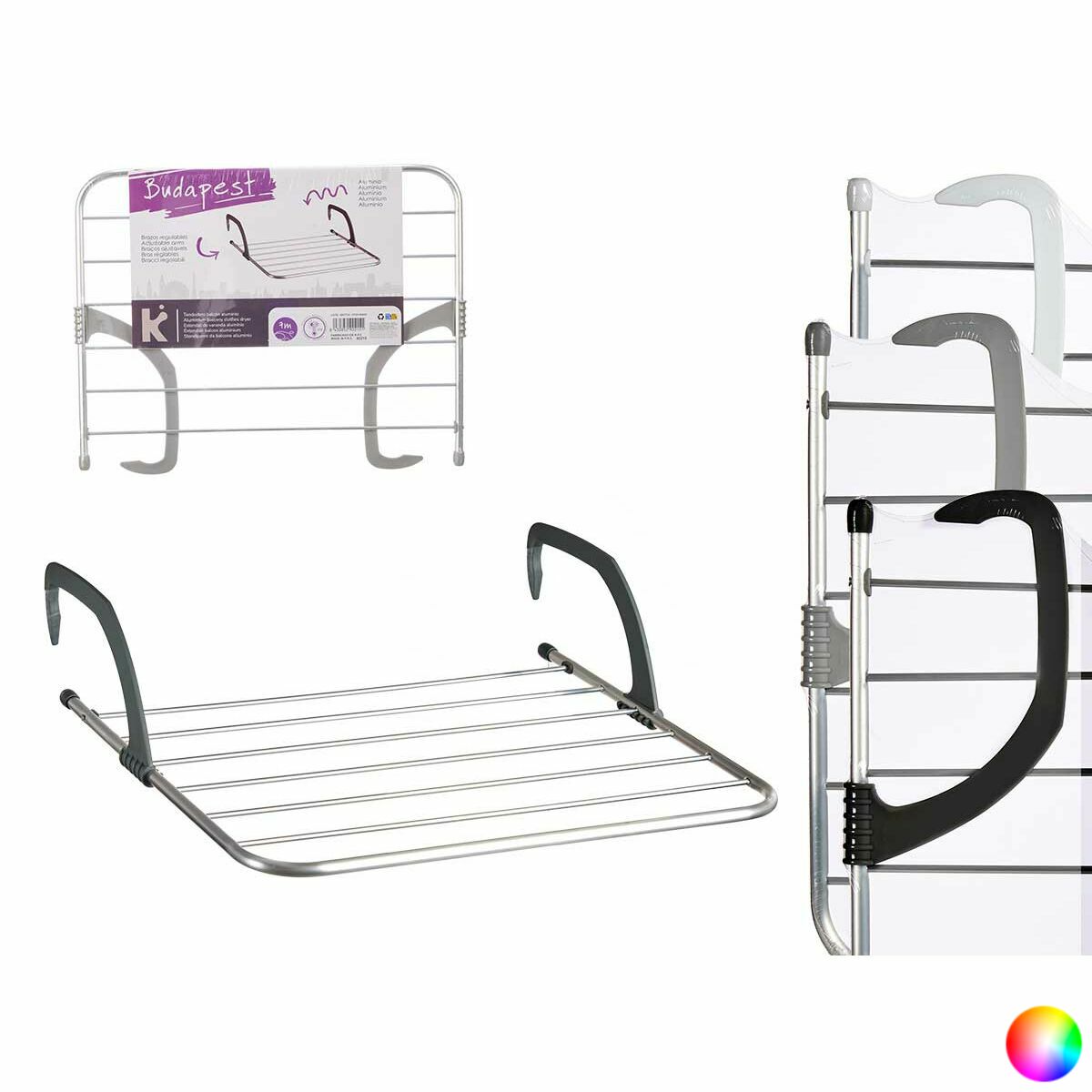 Clothes Line Aluminium Plastic 62,5 x 50 x 16,5 cm