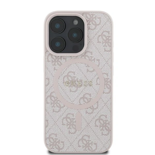 Case Guess GUHMP16LG4GFRP Apple iPhone 16 Pro hardcase 4G Ring Classic Logo MagSafe pink