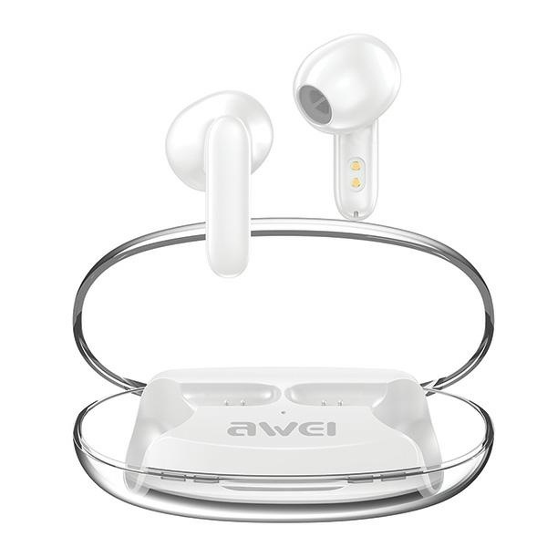 AWEI T85 ENC Bluetooth 5.3 TWS headphones + docking station white