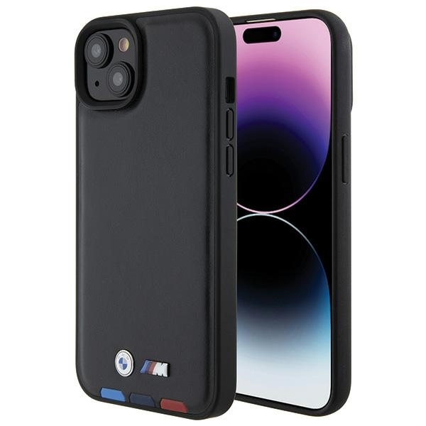 BMW BMHCP15M22PTDK Apple iPhone 15 Plus / 14 Plus Leather Stamp Tricolor black