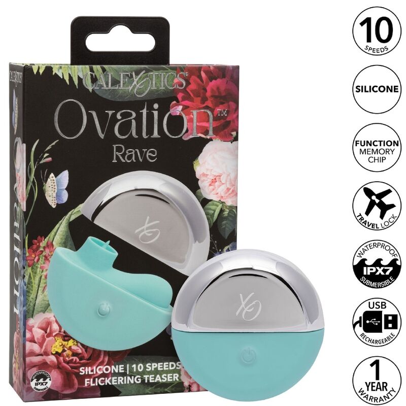 CALIFORNIA EXOTICS - OVATION RAVE STIMULATOR AQUA GREEN CALIFORNIA EXOTICS - OVATION RAVE STIMULATOR AQUA GREEN