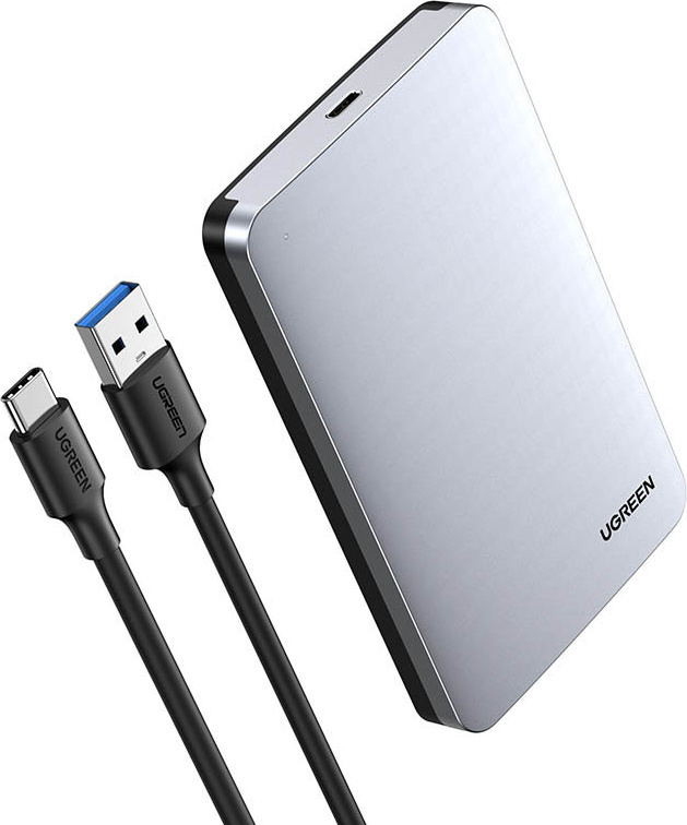 UGREEN CM300 pocket enclosure for 2.5 \'\' SATA 3.0 6Gbps hard disk gray + cable USB - USB Type C 0.5m