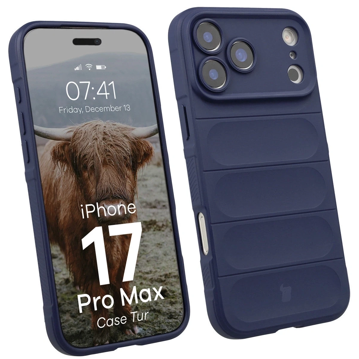 Pancerne etui Bizon Case Tur do Apple iPhone 17 Pro Max granatowe