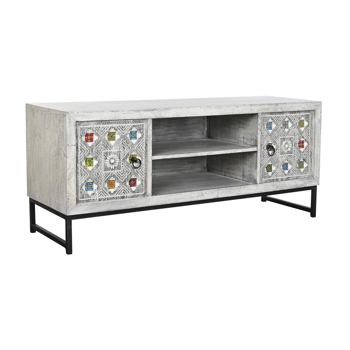 TV furniture DKD Home Decor Ceramic Mango wood (130 x 40 x 56 cm)