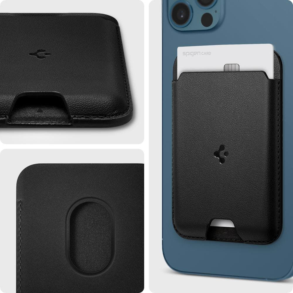 Etui na karty MagSafe Spigen Valentinus Universal Magnetic Card Holder Black