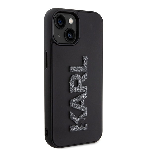 Karl Lagerfeld KLHCP15S3DMBKCK Apple iPhone 15 hardcase 3D Rubber Glitter Logo black