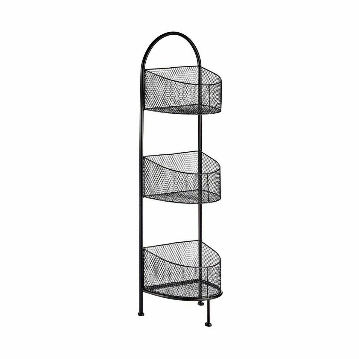 Shelves Black Metal 21,2 x 97 x 28,5 cm (4 Units)