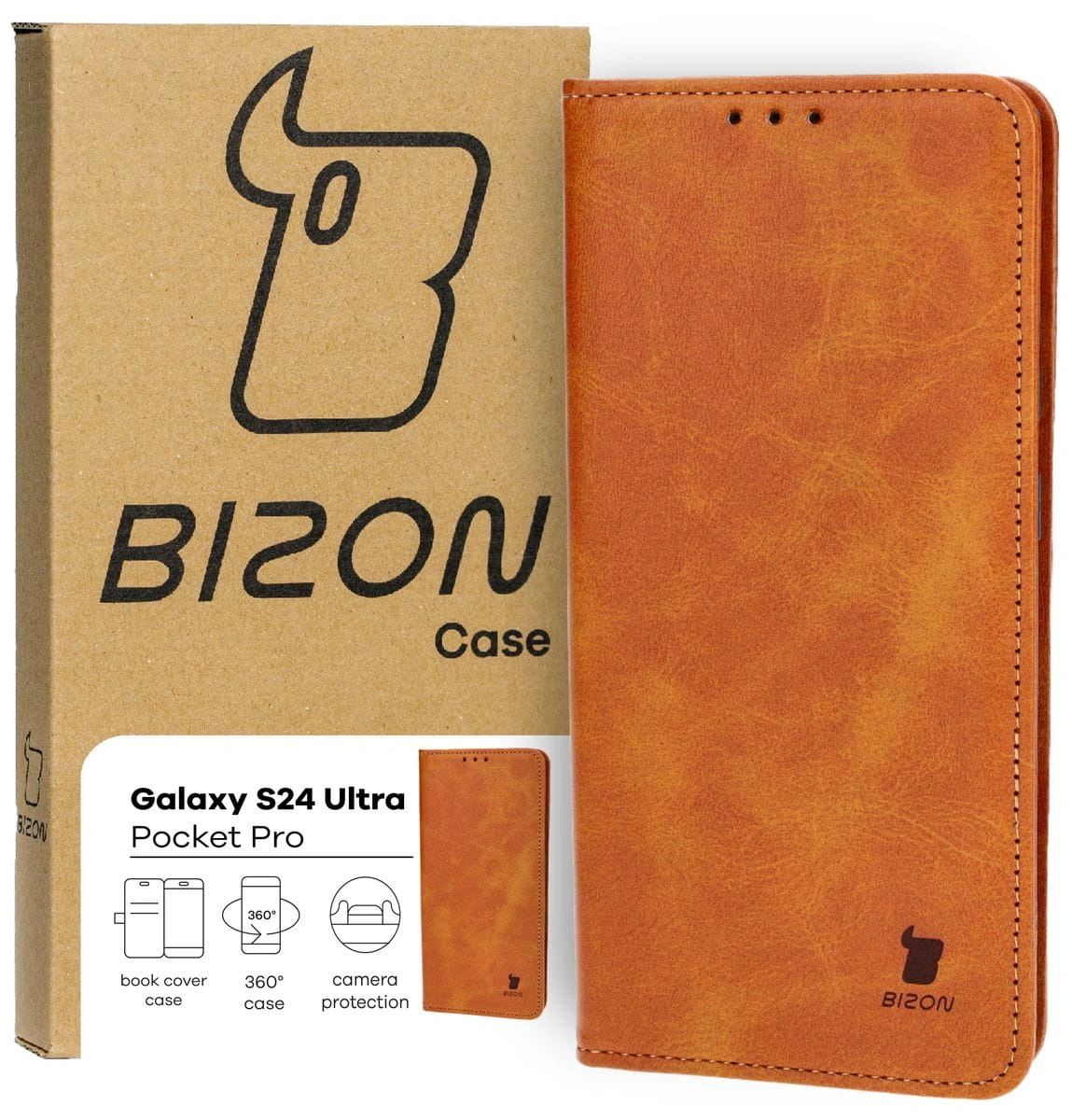 Bizon Case Pocket Pro Samsung Galaxy S24 Ultra brown