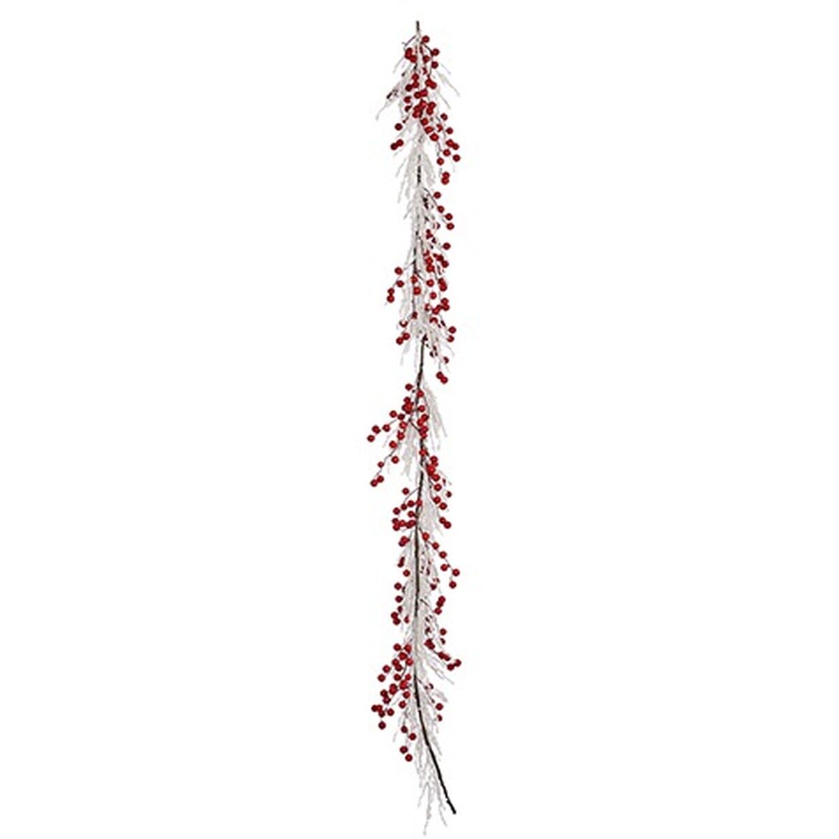 Christmas garland Branch White Red Plastic 180 x 14 cm (4 Units)