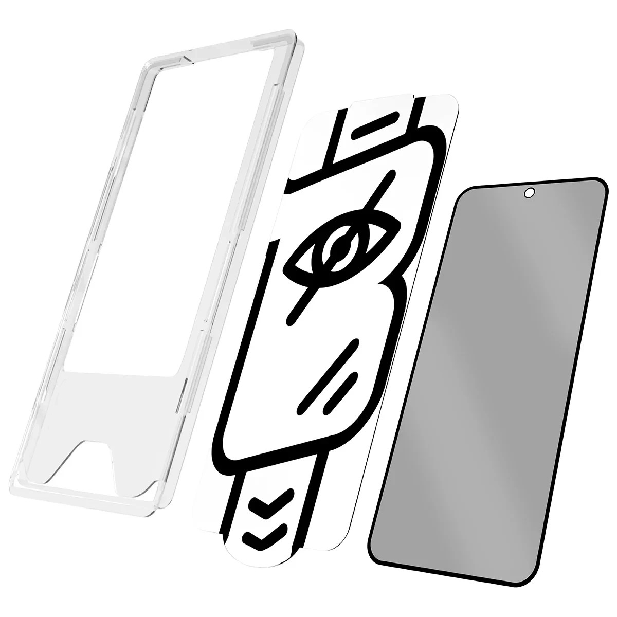 Szkło prywatyzujące z ramką aplikacyjną Bizon Glass Aplikator Shadow do Samsung Galaxy S24 FE / A57 5G