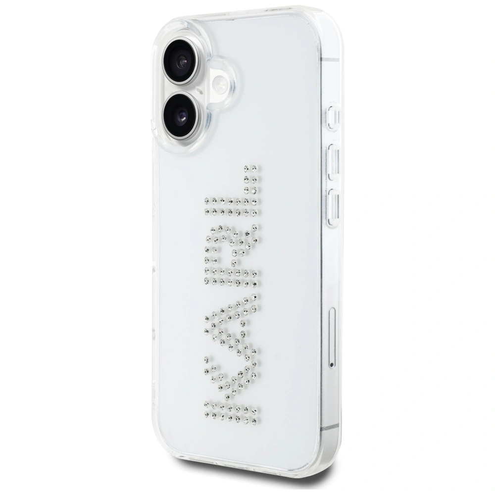 Karl Lagerfeld IML Rhinestones Logo Apple iPhone 16 clear