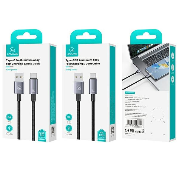 USAMS US-SJ663 USB-A / USB-C cable 3A 1,2m Fast Charging tarnish