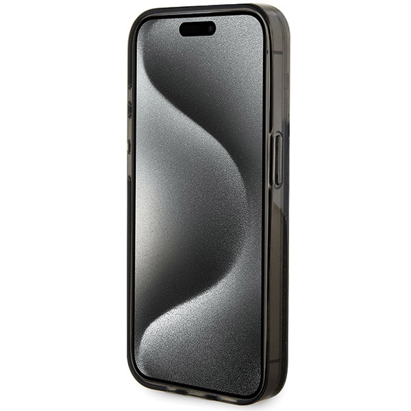 Guess GUHCP15LLFCSEGK Apple iPhone 15 Pro hardcase Liquid Glitter Gold Stripes black