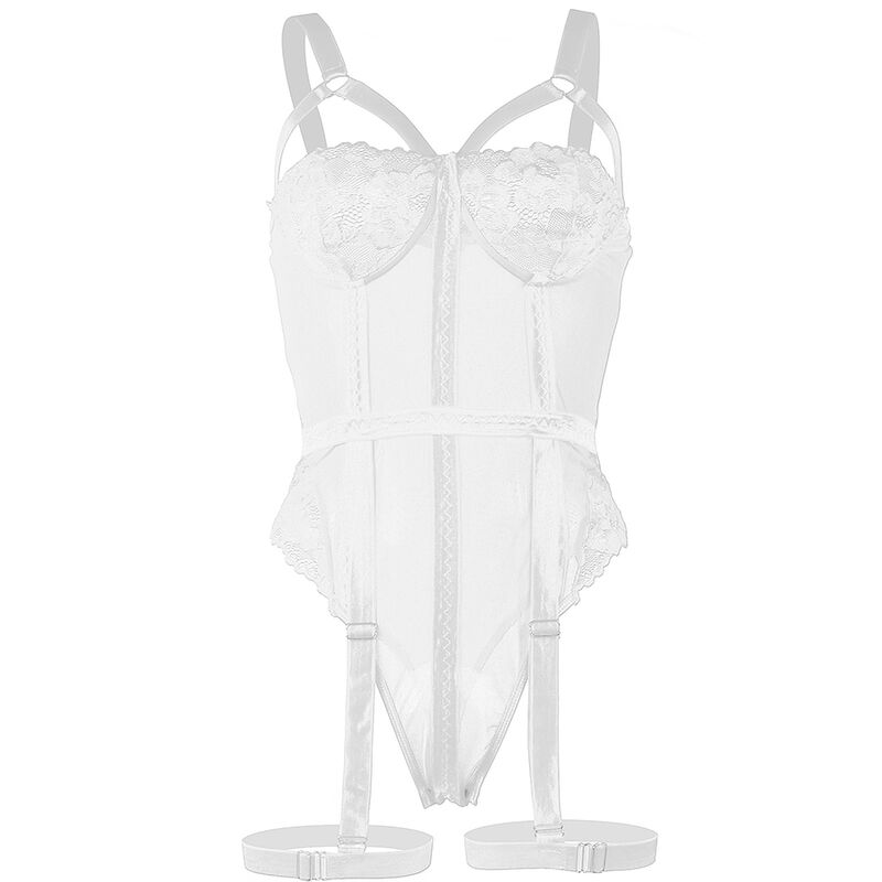 SUBBLIME - TEDDY WITH GARTER STRAP DETAIL CHEST WHITE S/M SUBBLIME - TEDDY WITH GARTER STRAP DETAIL CHEST WHITE S/M