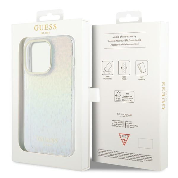 Guess GUHCP14LHDECMI Apple iPhone 14 Pro hardcase IML Faceted Mirror Disco Iridescent multicoloured